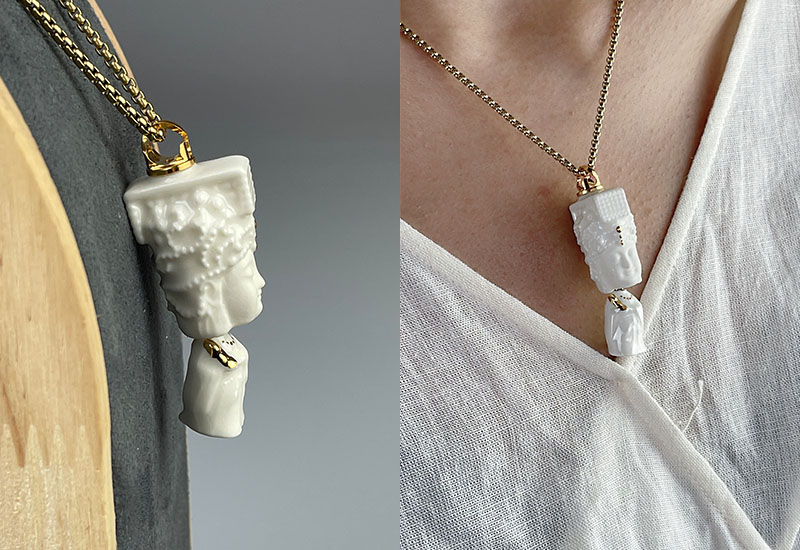 引我前行-媽祖香氛項鍊(黑/白)